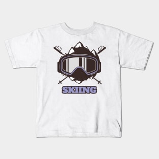 Cool Ski Helmet Kids T-Shirt